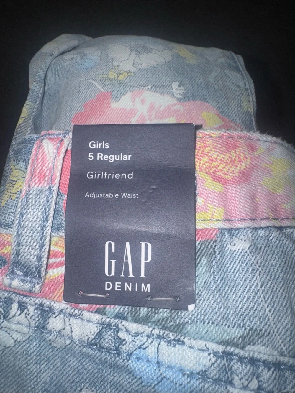 GAP Pink Floral Print Light Blue Skinny Jeans